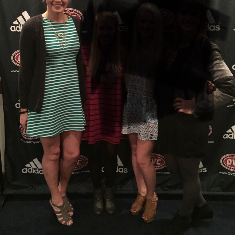 Green and white old navy dress